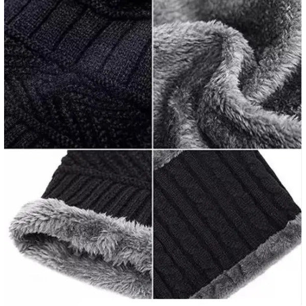 Head & Neck Cap Beanies Combo – Woolen Winter Beanie Cap With Neck Warmer Muffler For Men And Women